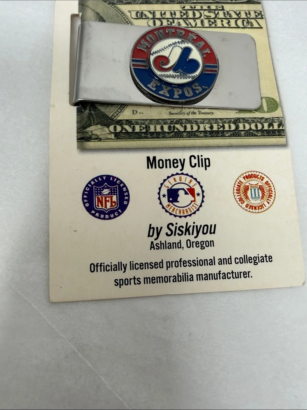 Vtg Montreal Expos Siskiyou Sports Money Clip MLB Licensed Baseball Memorabilia